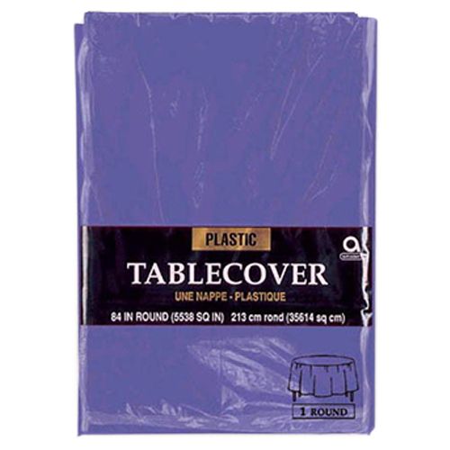 Amscan - Round Plastic Table Cover 84" - New Purple