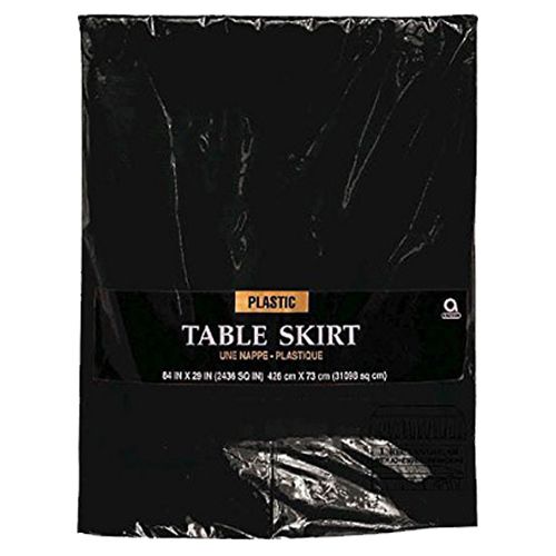 Amscan - Plastic Table Skirt 14 x 29" - Jet Black