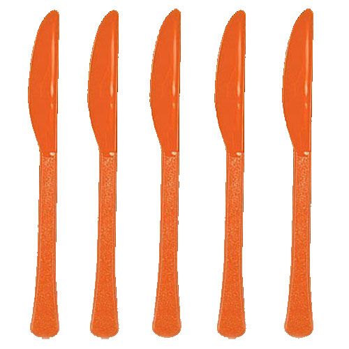 Amscan - Heavy Weight Plastic Knives 20pcs - Orange Peel