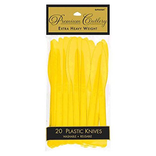 Amscan - Heavy Weight Plastic Knives 20pcs - Yellow Sunshine