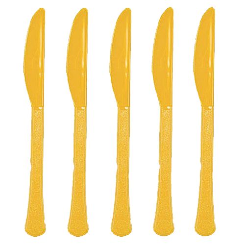 Amscan - Heavy Weight Plastic Knives 20pcs - Yellow Sunshine