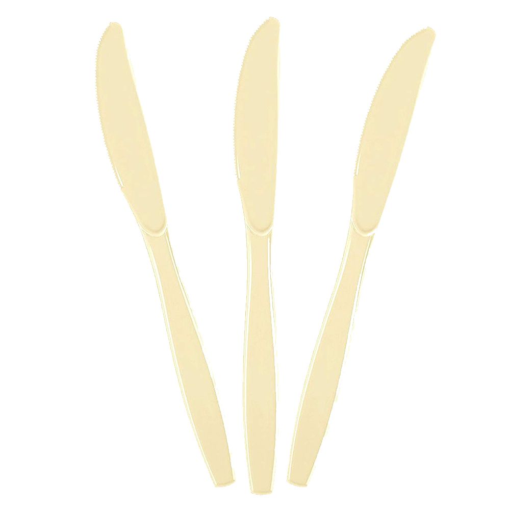 Amscan - Heavy Weight Plastic Knives 20pcs - Vanilla Creme