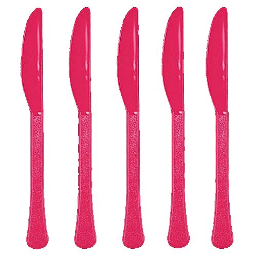 Amscan - Heavy Weight Plastic Knives 20pcs - Magenta