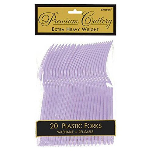 Amscan - Heavy Weight Premium Forks 20pcs - Lavender