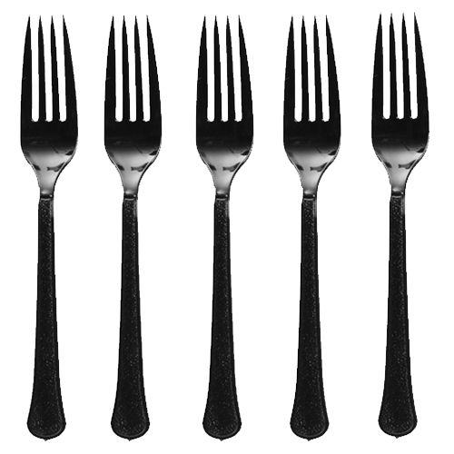 Amscan - Heavy Weight Plastic Forks 20pcs - Jet Black