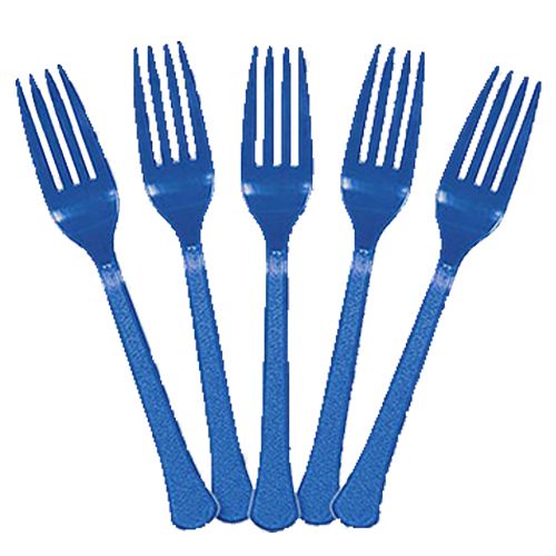 Amscan - Heavy Weight Plastic Forks 20pcs - Royal Blue