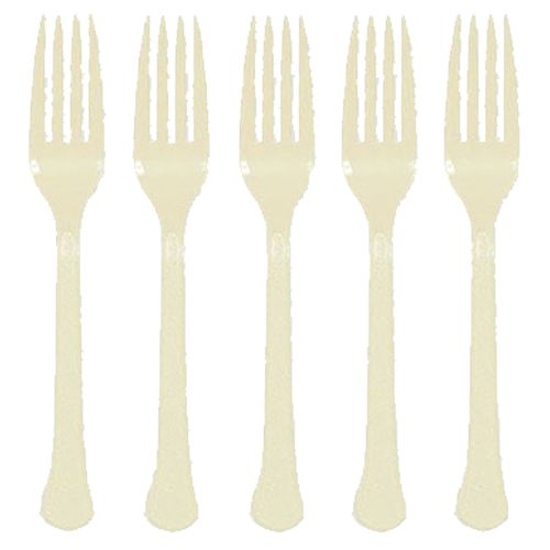 Amscan - Heavy Weight Plastic Forks 20pcs - Vanilla Creme