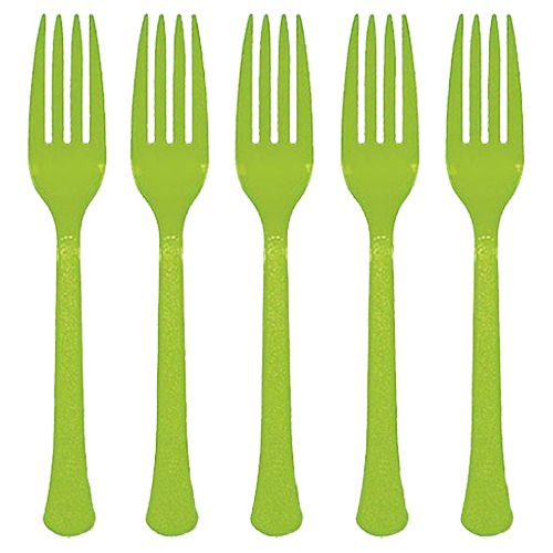 Amscan - Heavy Weight Plastic Forks 20pcs - Kiwi