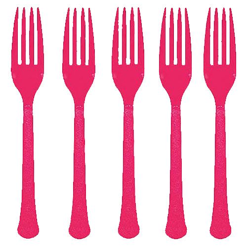 Amscan - Heavy Weight Plastic Forks 20pcs - Magenta