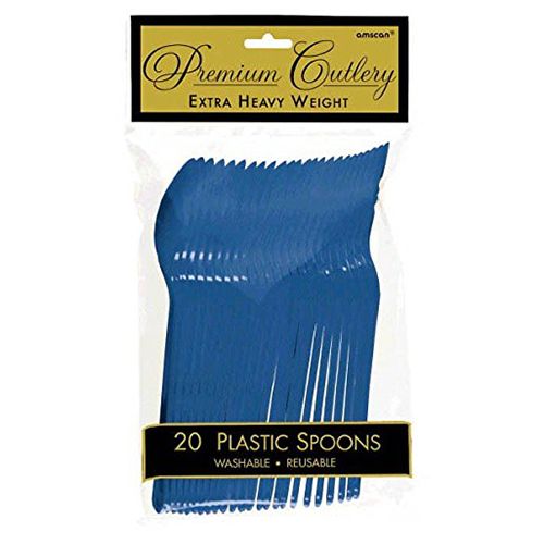 Amscan - Heavy Weight Plastic Spoons 20pcs - Royal Blue