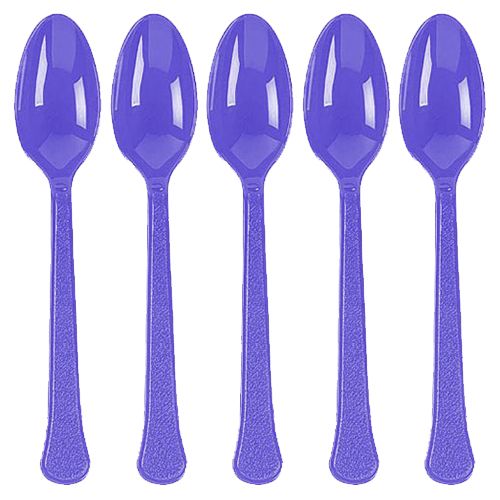 Amscan - Heavy Weight Plastic Spoons 20pcs - New Purple