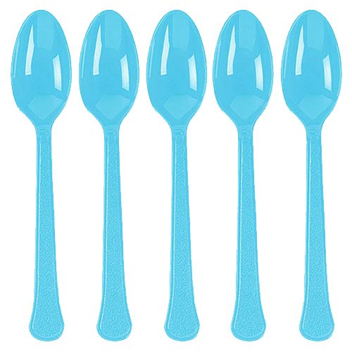 Amscan - Heavy Weight Plastic Spoons 20pcs - Caribbean Blue