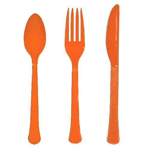 Amscan - Heavy Weight Assorted Cutlery 24pcs - Orange Peel