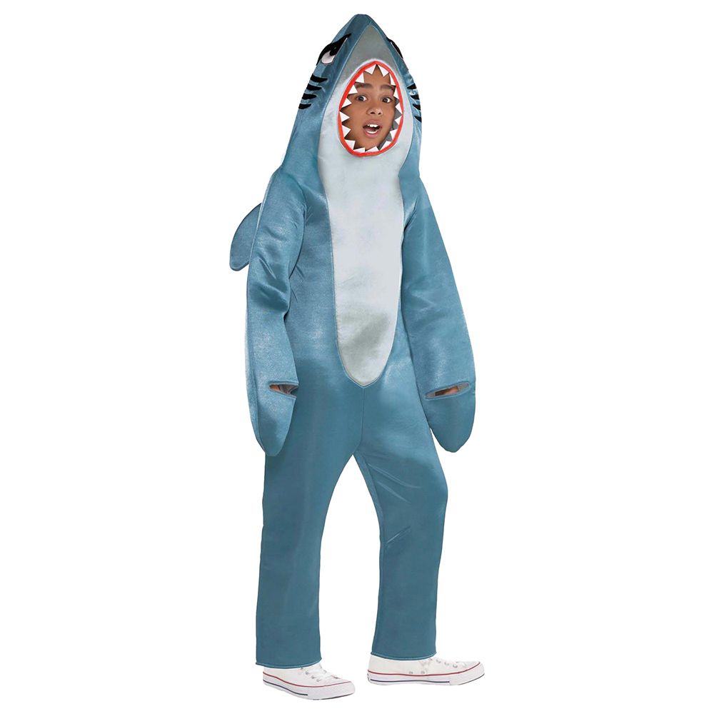 Party Centre - Child Shark Scare Boys Costume - Blue