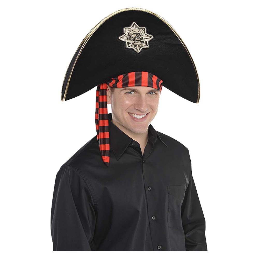 Pirate Skull & Bones Hat - Black