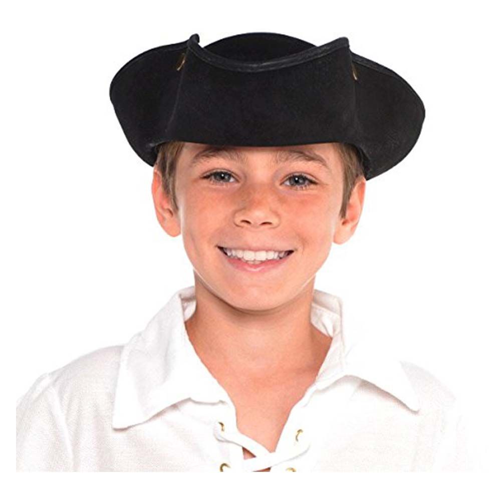 Child Pirate Tricorn Hat - Black