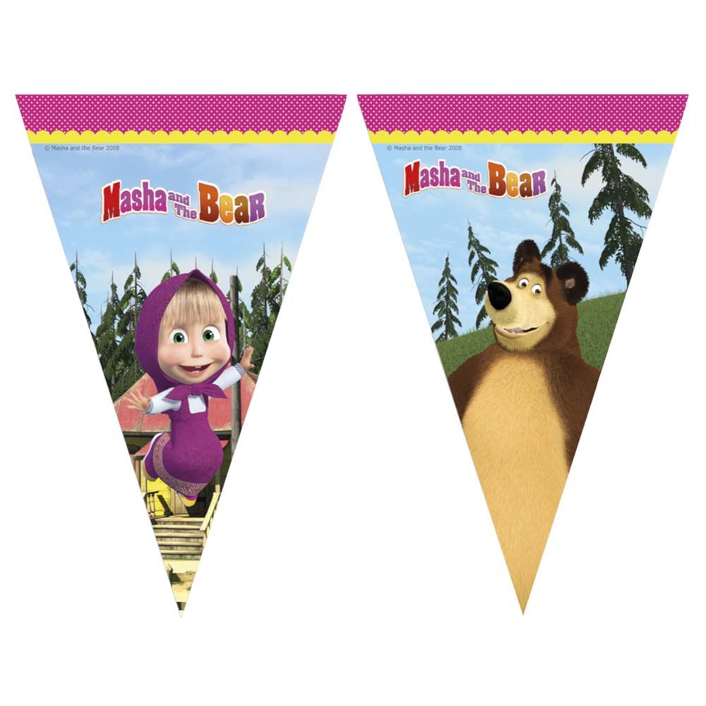 Masha And The Bear Triangle Flag Banner