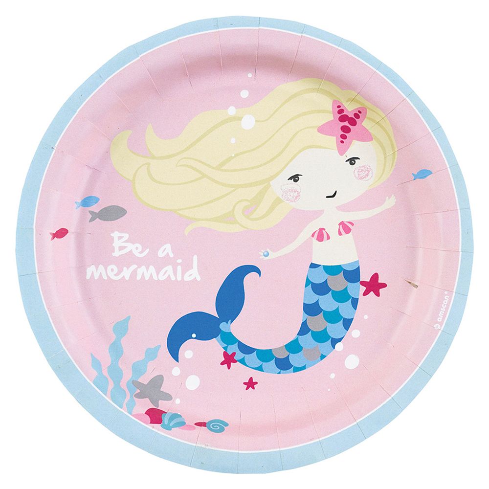 Be A Mermaid Paper Plates 7" 8pcs