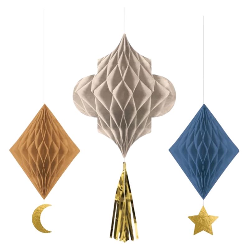 Party Centre - Honeycomb w/ Tassel Hanging Decoration - 3pcs