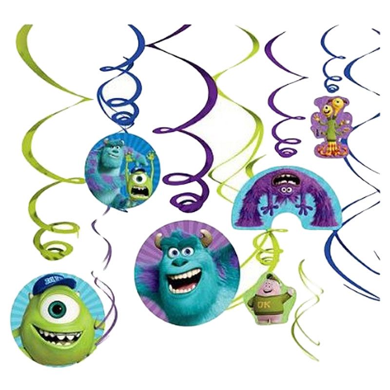 Monsters University Swirl Decorations 6pcs