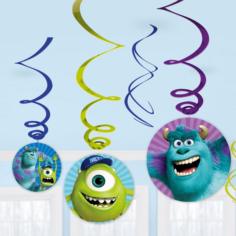 Monsters University Swirl Decorations 6pcs