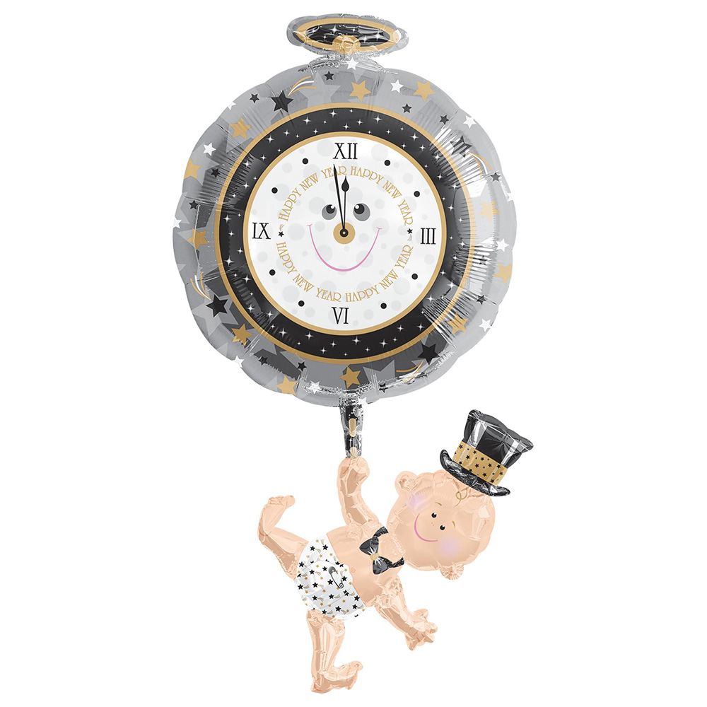 Anagram - Baby Holding Clock Super Shape Balloon