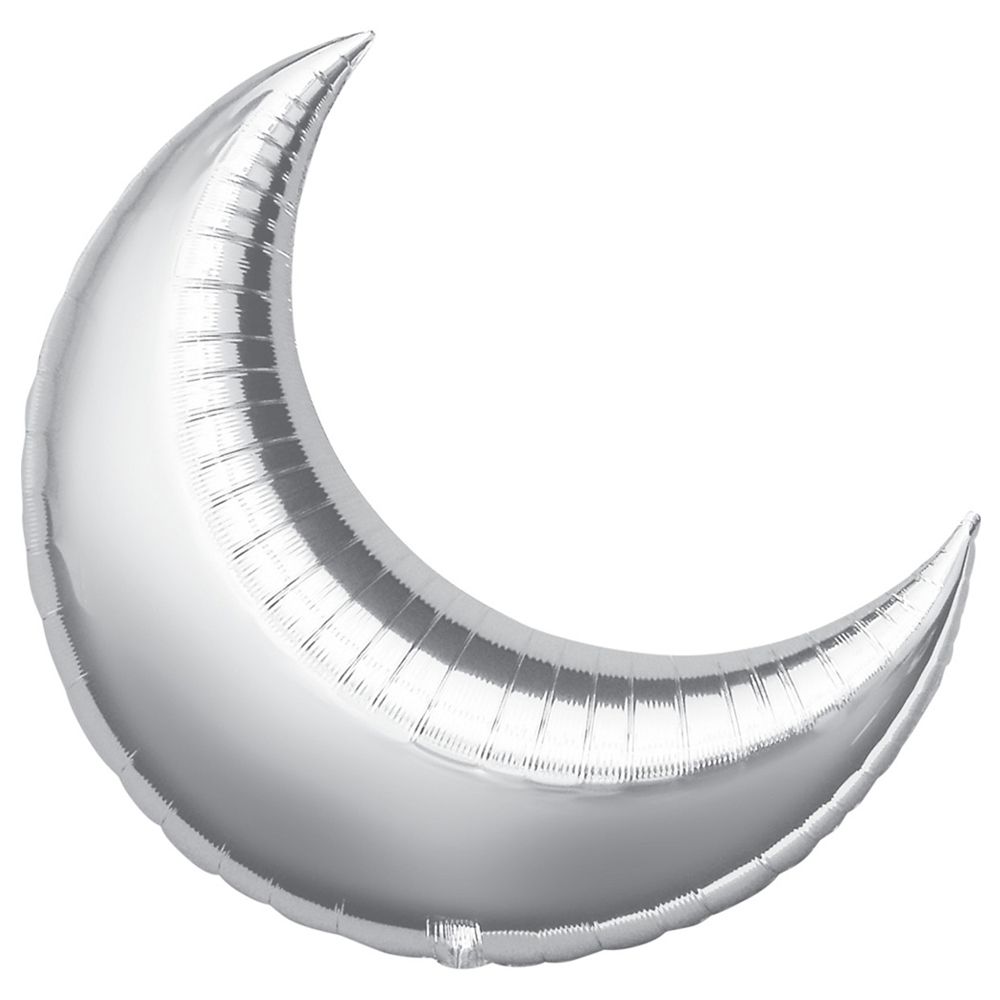 Silver Crescent Super Shape Balloon 35in