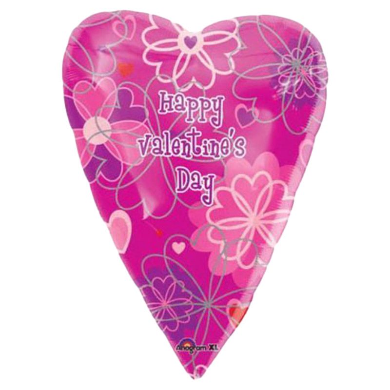 Happy Valentine's Day Flower Foil Balloon