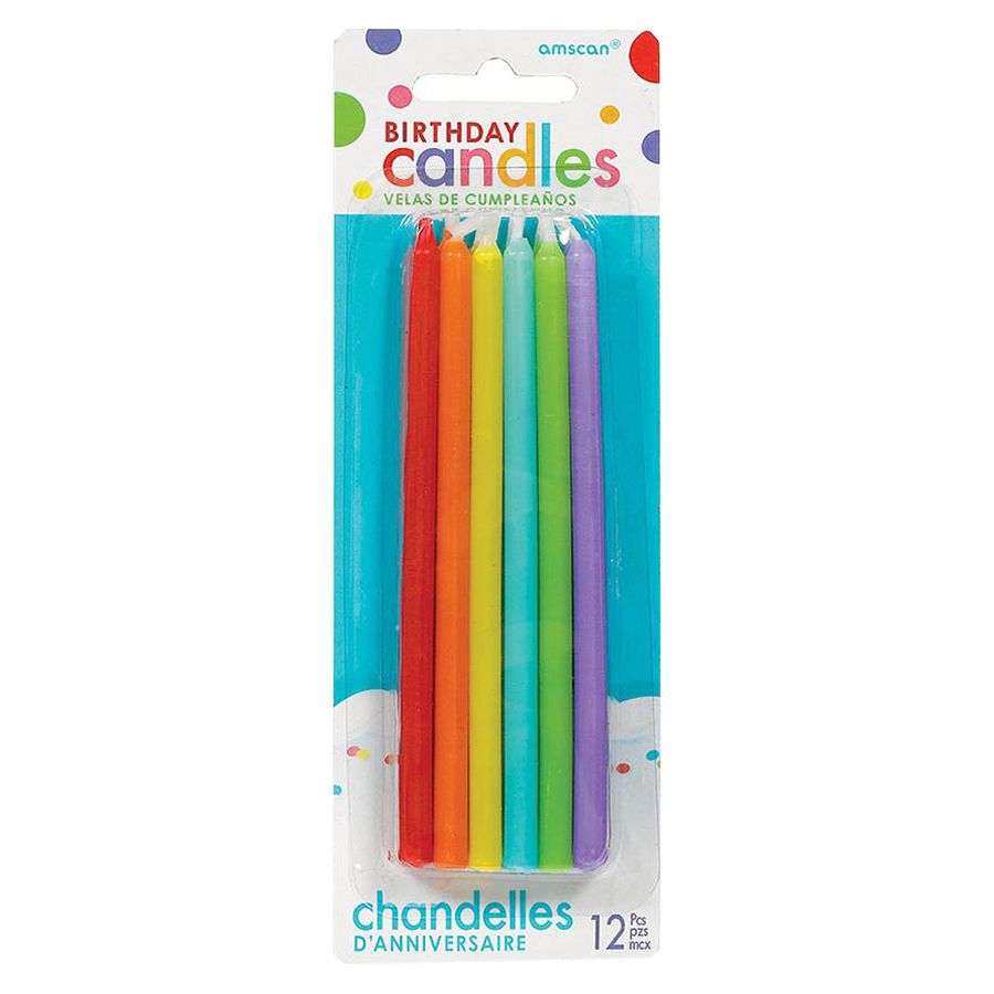 Amscan - Primary Taper Candles 12pcs