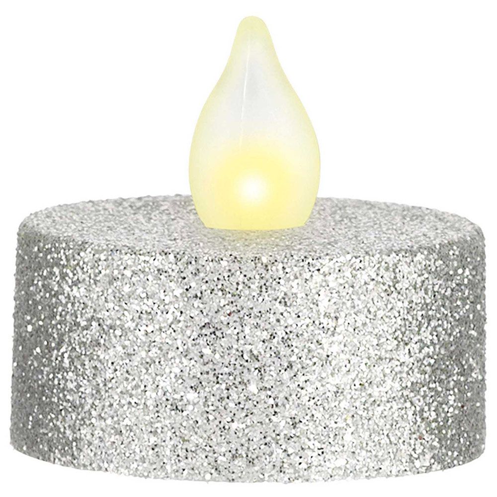 Amscan - Silver LED Glitter Tealights 10pc