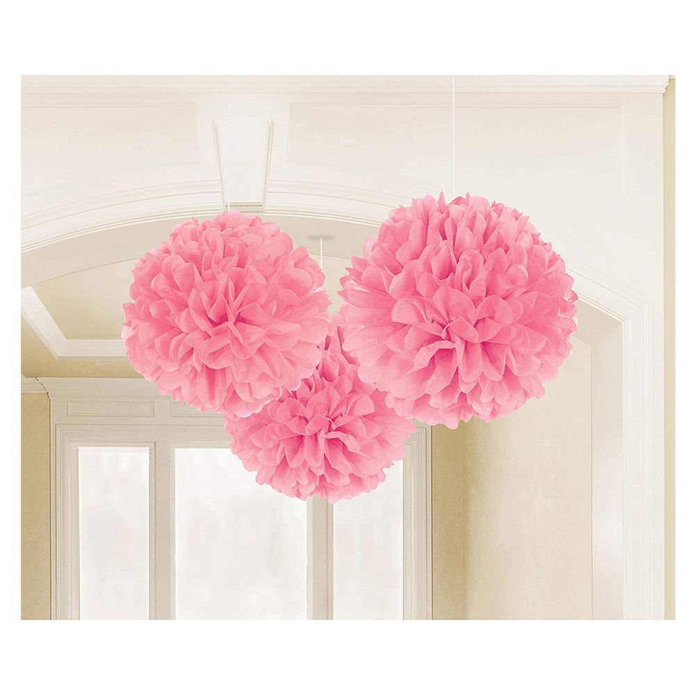 Amscan - New Fluffy Decorations Tissue Paper 3pcs - Pink