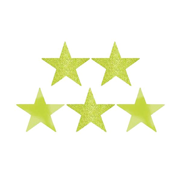 Amscan - Star Foil Cutouts 5" 5pcs - Kiwi Green