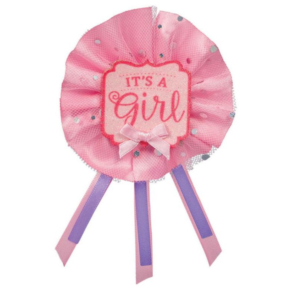 Amscan - It'S A Girl Fancy Glitter Award Ribbon