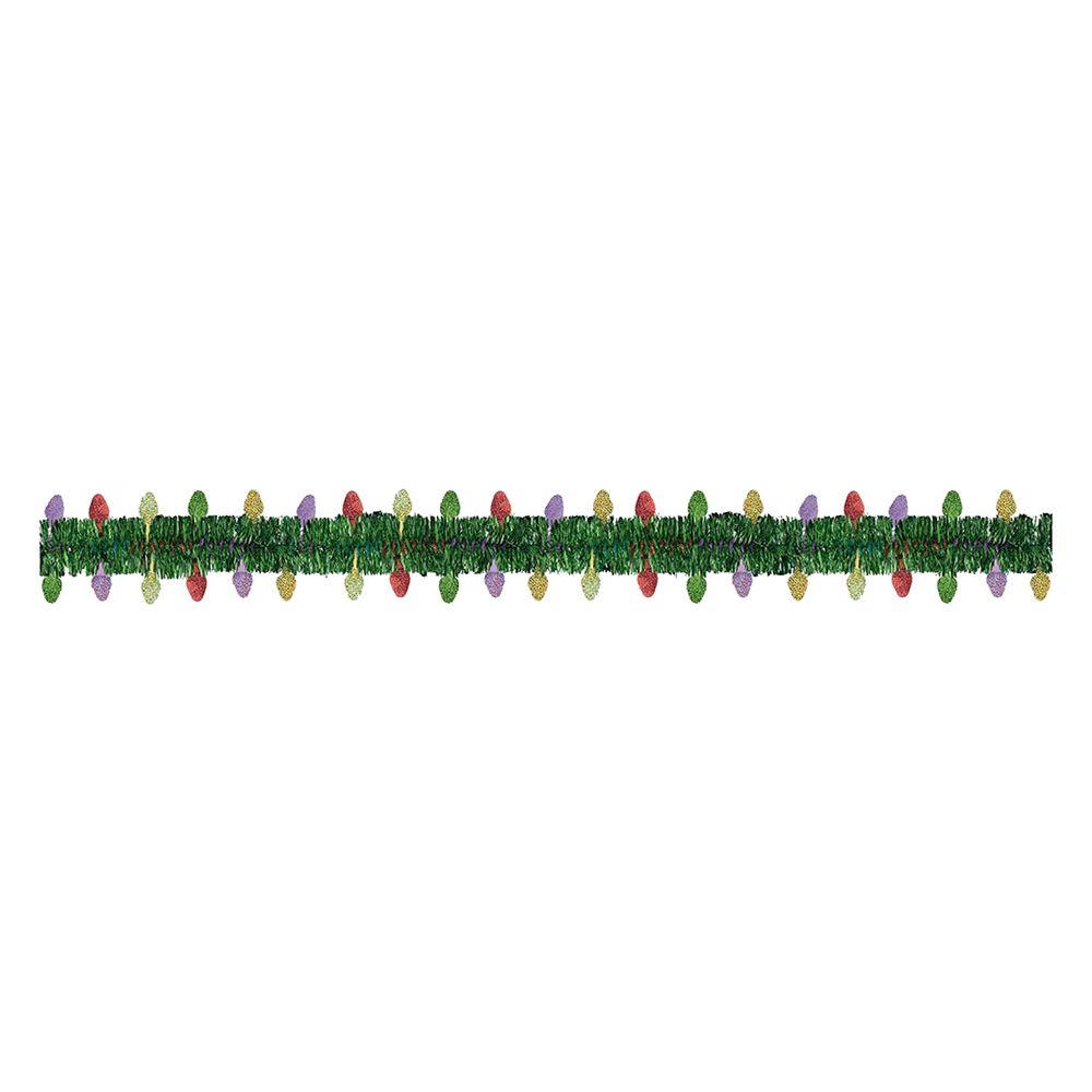 Amscan - Holiday Tinsel Garland With Prismatic Foil Lights