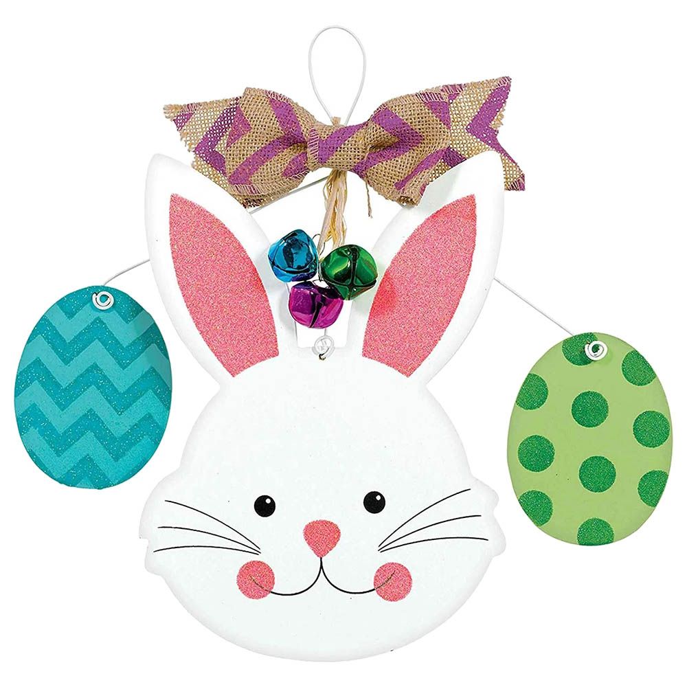 Party Centre - Bunny, Eggs & Bells Sign Hanging Decoration