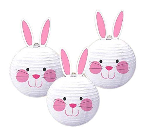 Easter Bunny Lanterns 9.5in - 3pcs