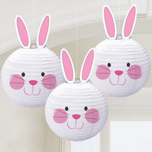 Easter Bunny Lanterns 9.5in - 3pcs