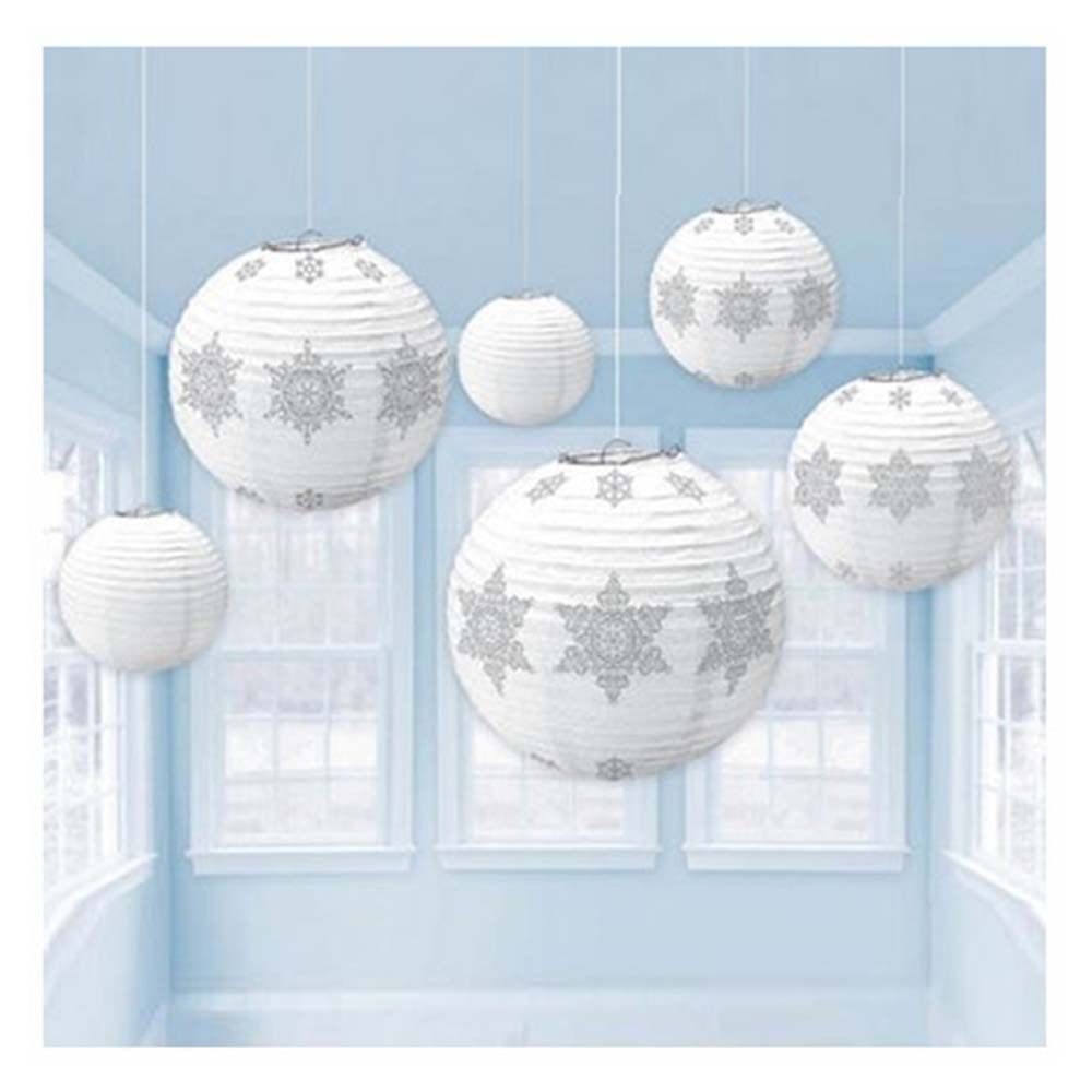 Party Centre - Winter Icon Paper Lanterns - 6pcs