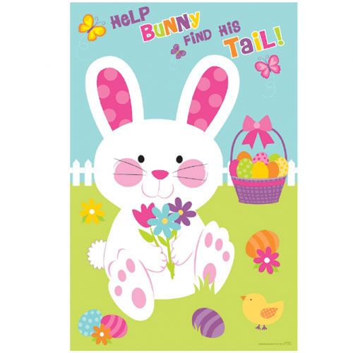 Easter Bunny Pin The Tail Board Game