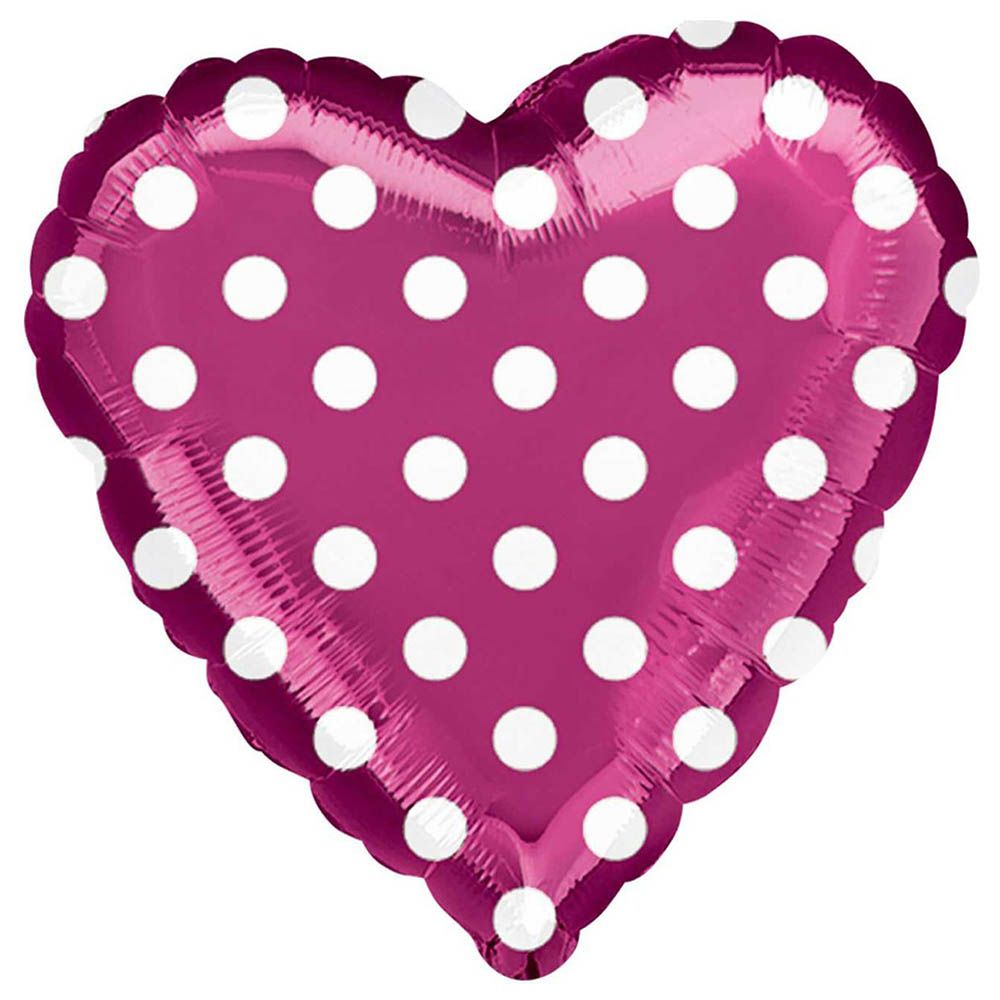 Fuchsia & Polka Dots Decorator Foil Balloon