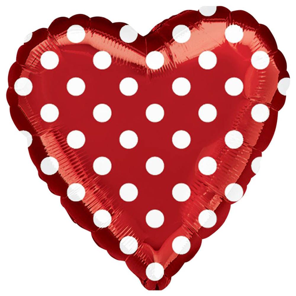 Party Centre - Red & Polka Dots Decorator Foil Balloon - 45cm