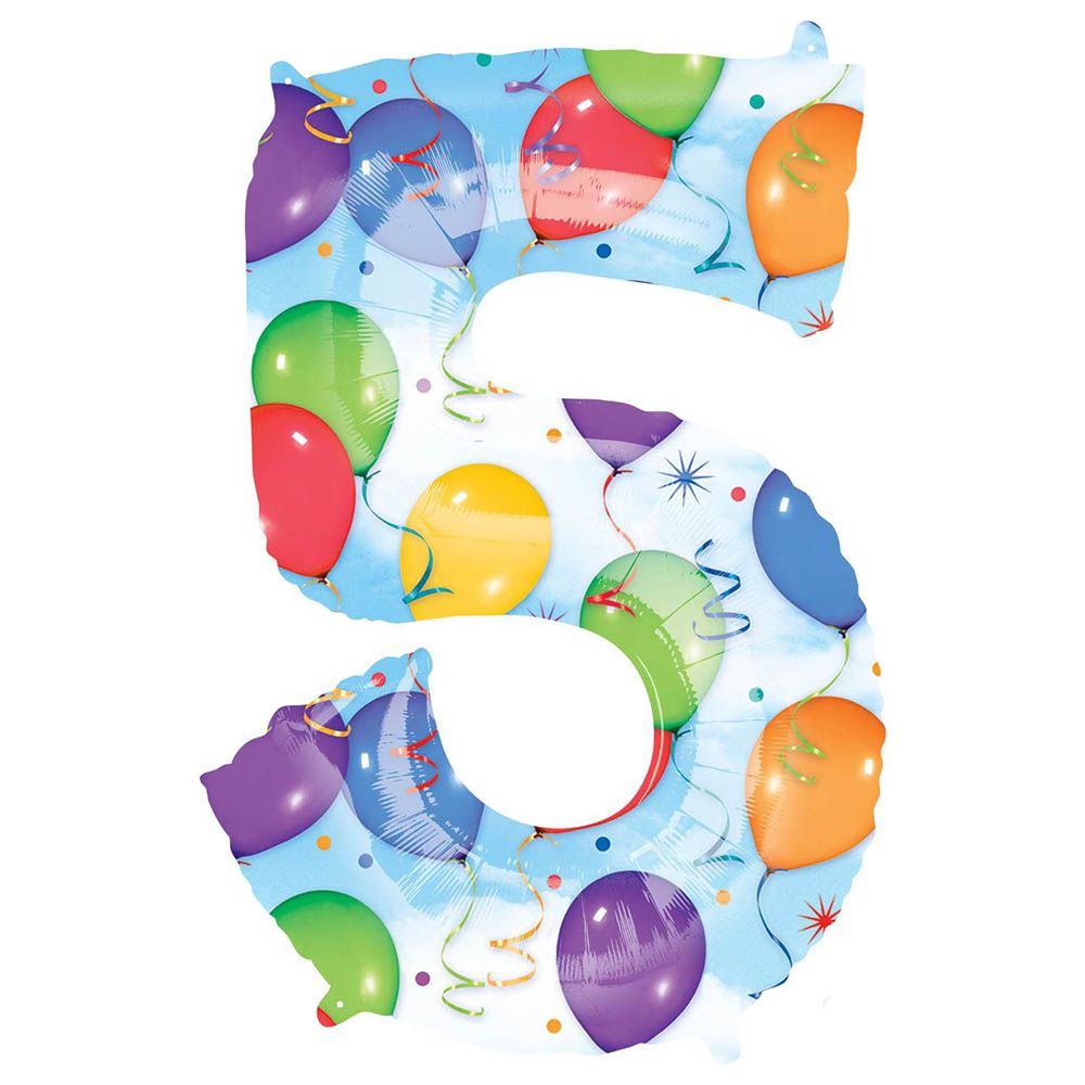 Party Centre - Number 5 Balloons & Streamers Foil Balloon 86cm