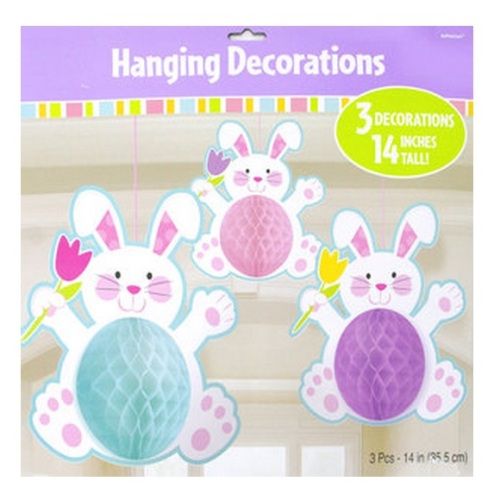 Honeycomb Easter Bunny 14in - 3pcs