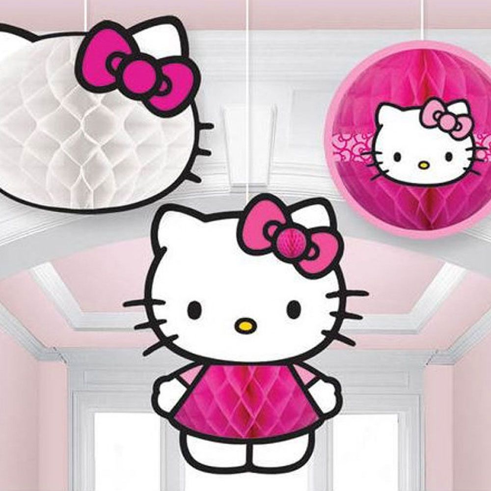 Hello Kitty Honeycomb Decorations (3pcs)