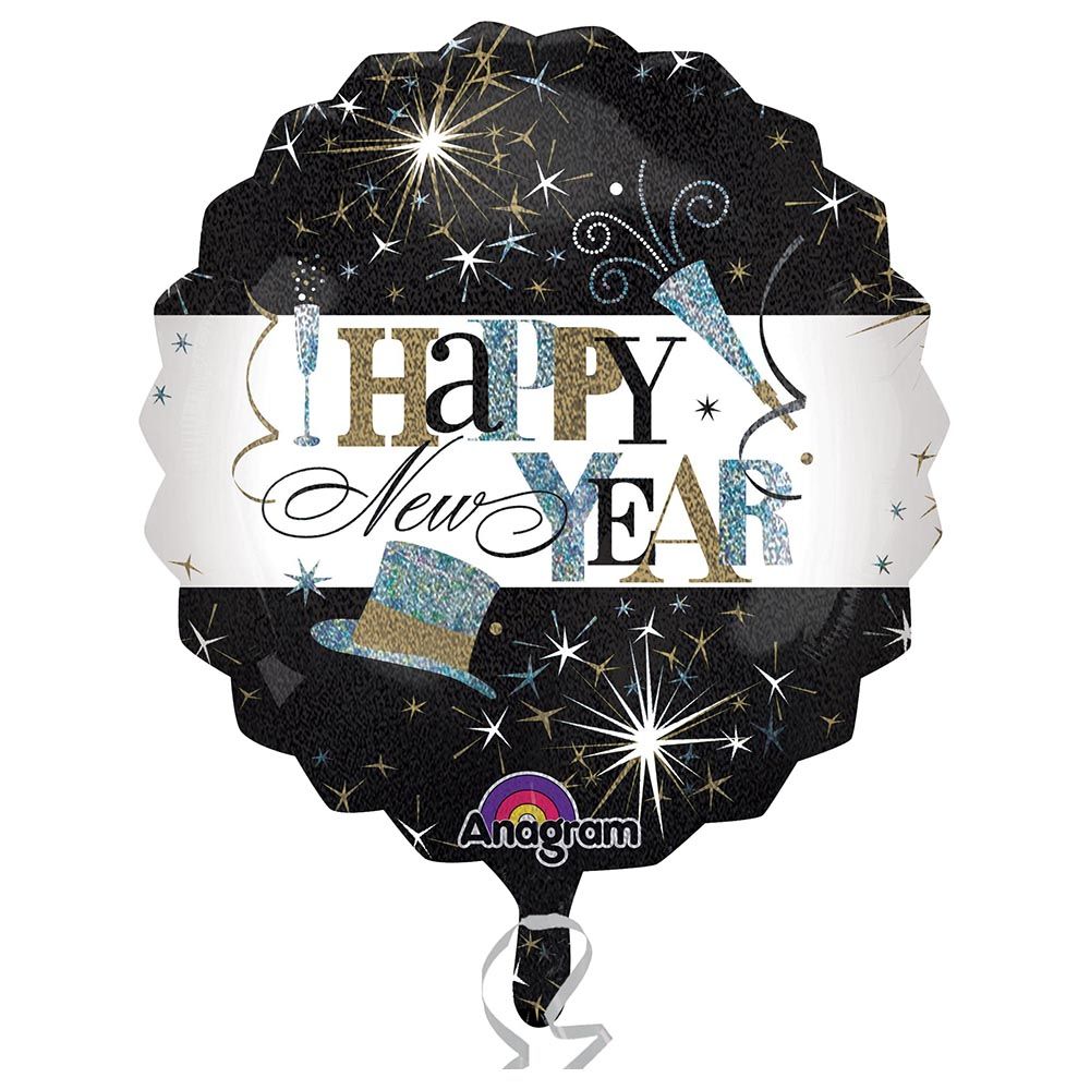 Anagram - Happy New Year Celebration Holographic Jumbo Balloon