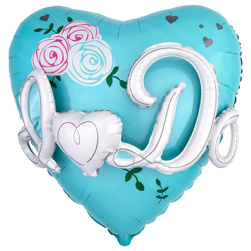 Party Centre - I Do Heart Tiffany Blue Multi-Balloon - 28 Inch