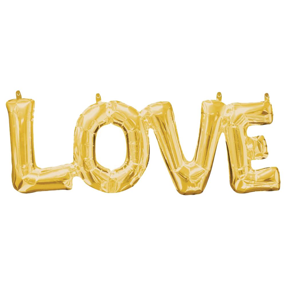 Phrase Love Foil Balloon 25 x 9in - Gold