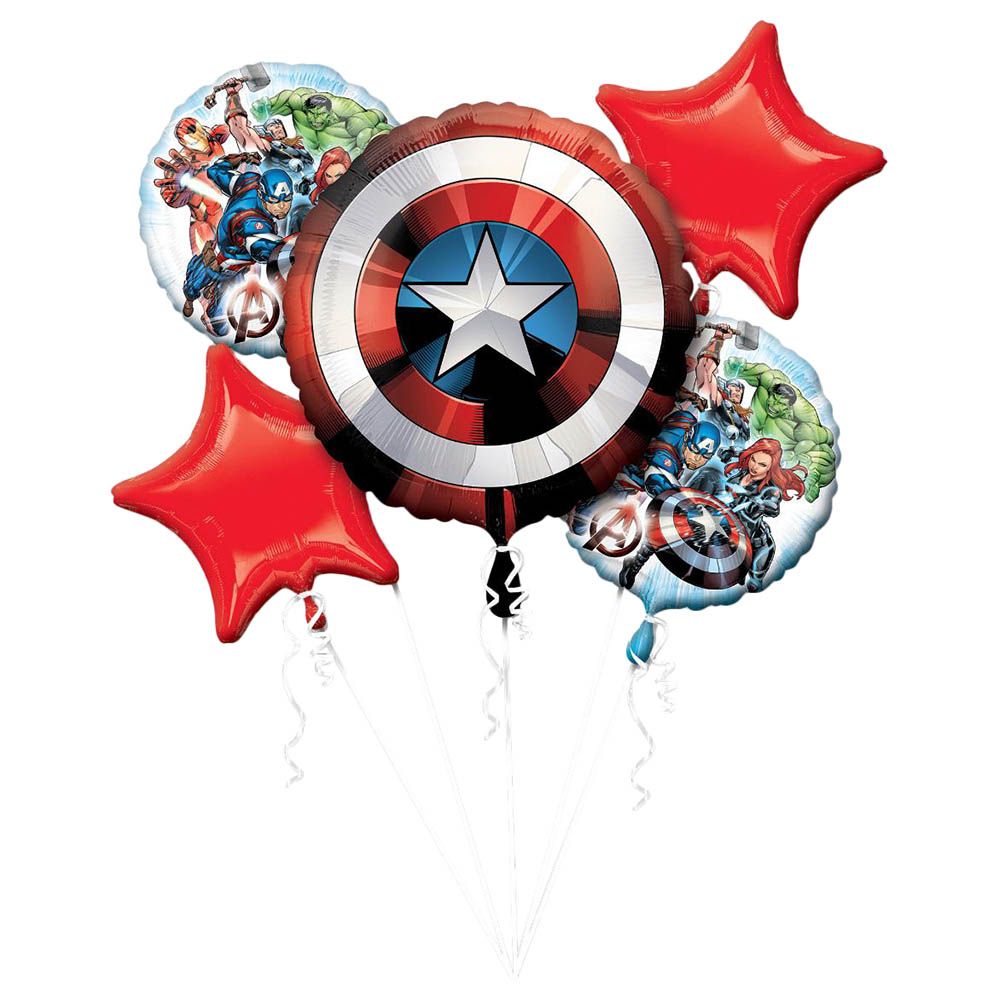 Avengers Shield Balloon Bouquet 5Pcs