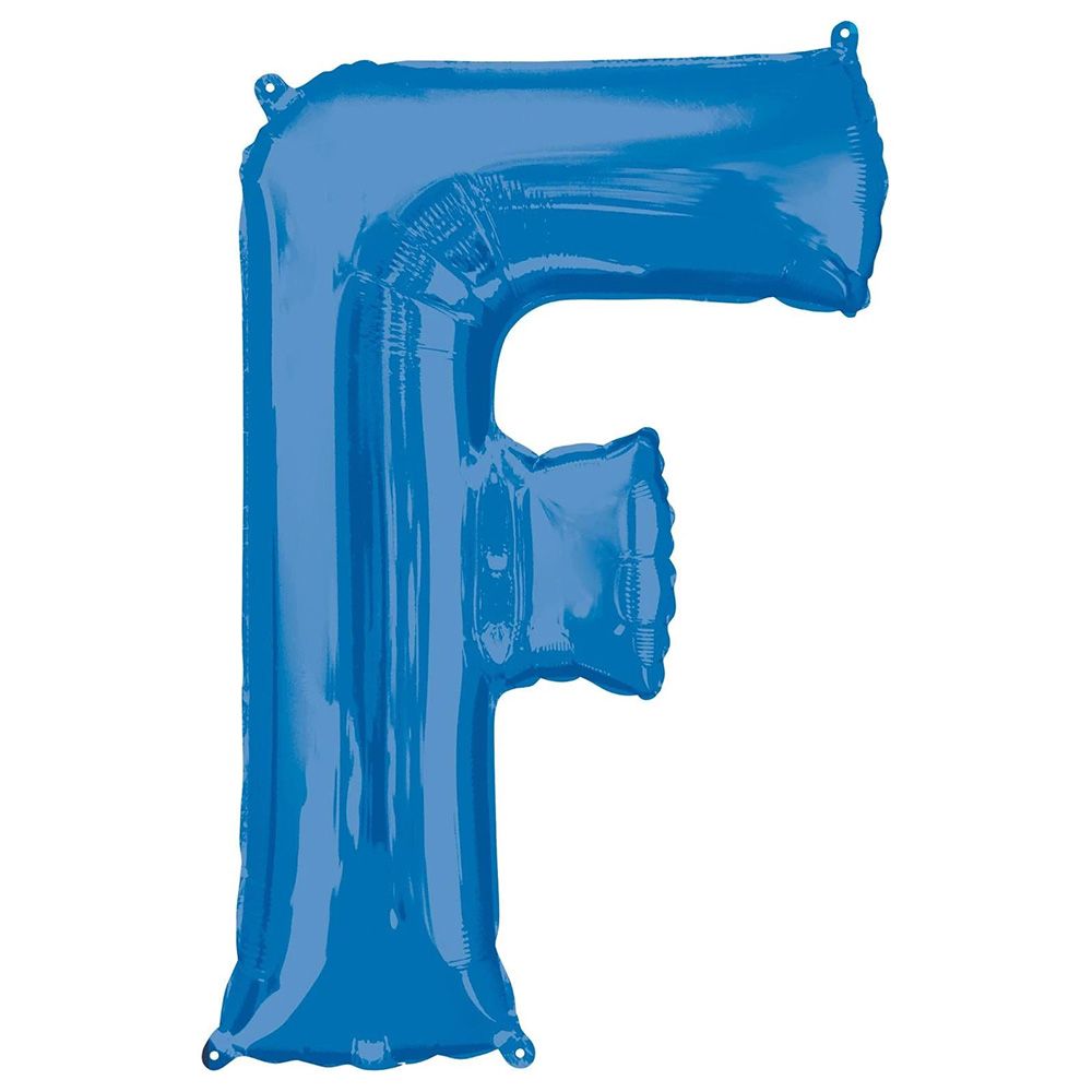 Party Centre - Letter F SuperShape Foil Balloon - Blue