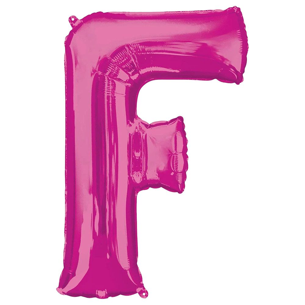 Party Centre - Letter F SuperShape Foil Balloon - Pink